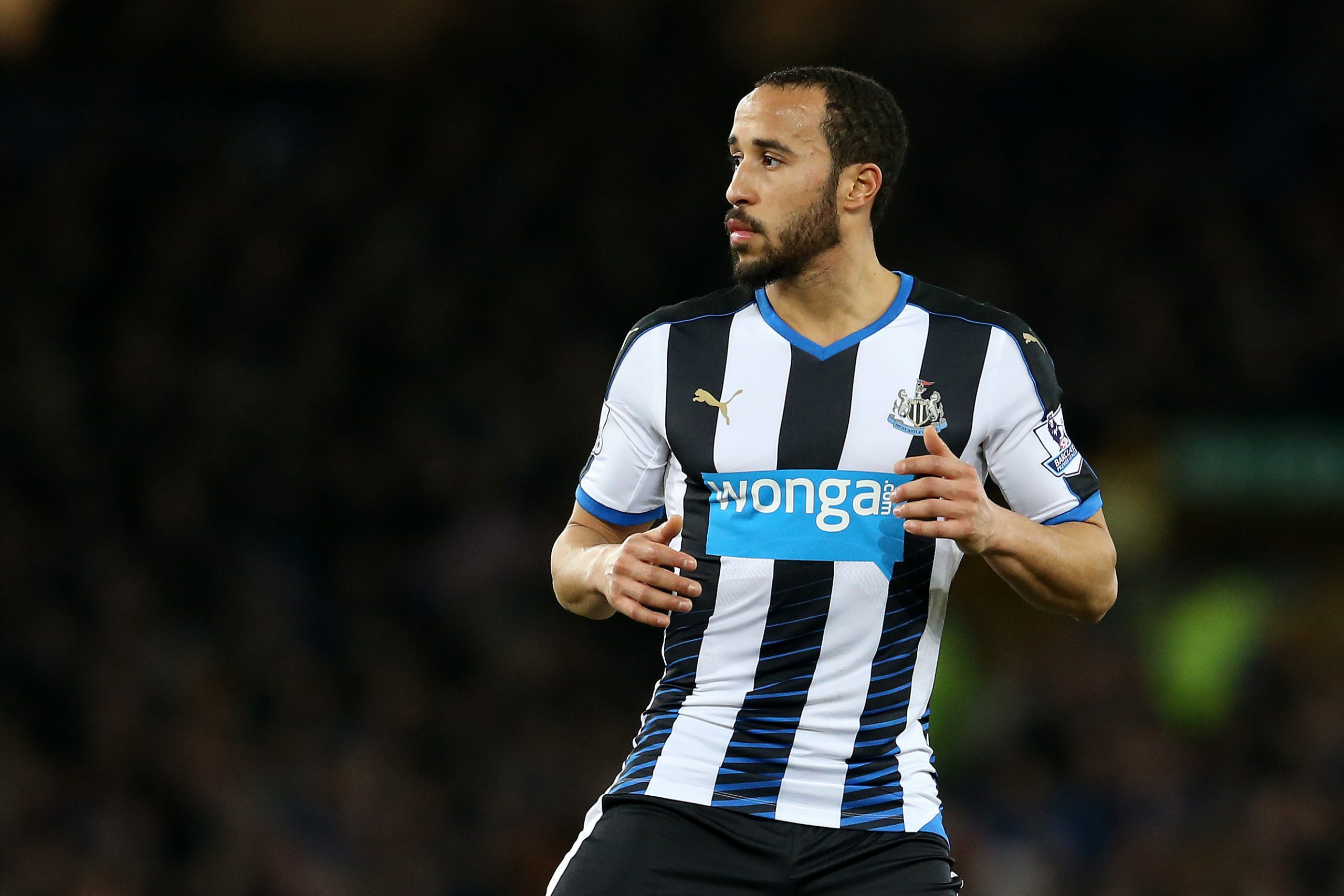 Andros Townsend during the Barclays Premier League match between Everton and Newcastle United played at Goodison Park on February 3rd 2016