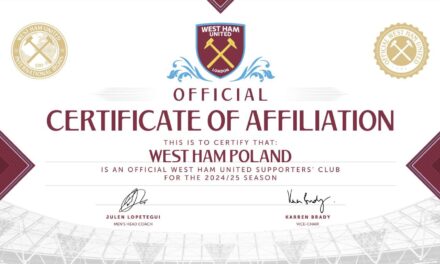 West Ham Poland certyfikowanym fanclubem zrzeszonym bezpośrednio z klubem z siedzibą w Londynie